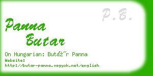 panna butar business card